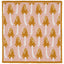 Patterned fabric with mushroom design on a pink background
