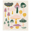 Dishcloth with colorful mushroom pattern and 'Ecologie danica' branding