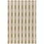 Striped tea towel with green and pink pattern on a white background