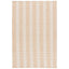 Beige and white woven patterned rug on a white background