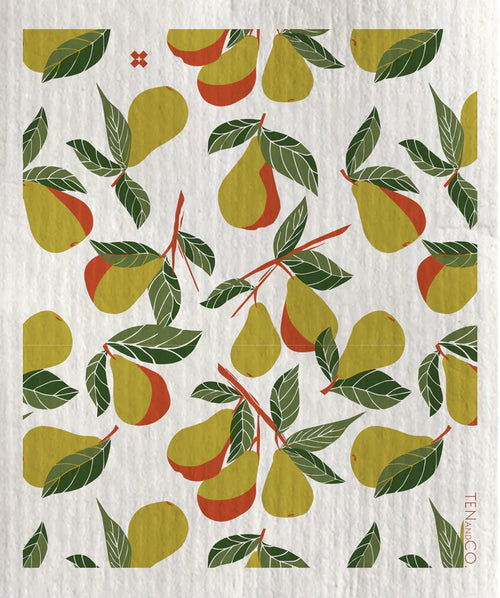 pear print sponge cloth by ten and co