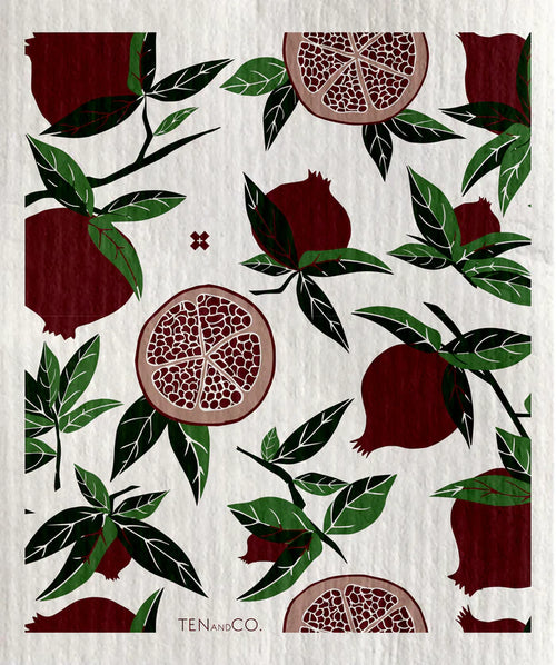 pomegranate sponge cloth by ten and co