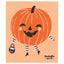 Pumpkin with a face and striped legs on an orange background, featuring the brand 'Ecologie danica'.
