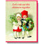 vintage image of children holding wreath