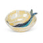 Ceramic bowl with fish design on a white background