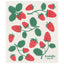 Dishcloth with strawberry pattern and 'Ecologie danica' branding
