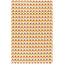 Patterned fabric with red and yellow flowers on a white background
