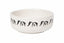 White ceramic bowl with black decorative patterns on a white background
