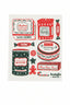 Collection of Christmas-themed cookie tins and packaging designs on a white background with 'Ecologie danica' branding.