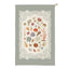 Tea towel with shell and coral design on a white background