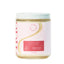 Scented candle jar with a white lid on a white background