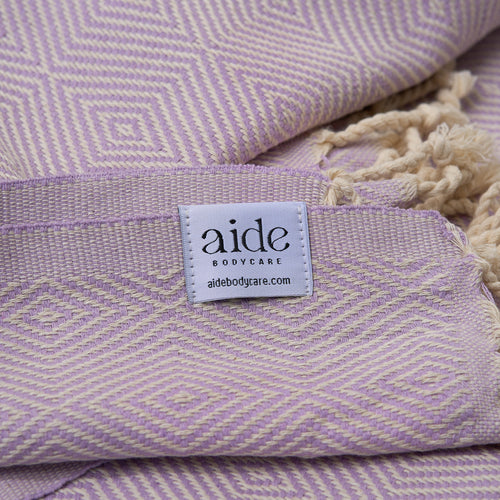 purple diamond pattern turkish towel