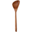 A single wooden spoon with a smooth, polished finish and a small hole at the end of the handle, shown against a plain white background.