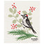 A square printed card or label featuring a woodpecker perched among green leaves and red berries on a cream background, with the text 'Ecologie danica' at the bottom right.