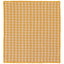 Patterned yellow and white rug with geometric design