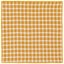 Yellow and white checkered patterned rug
