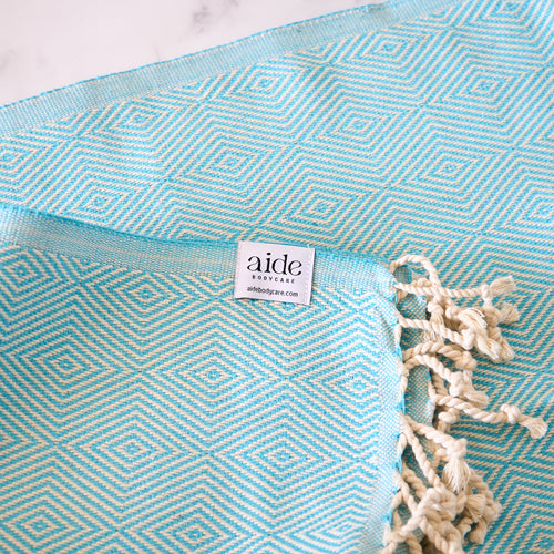 Turquoise Large Diamond Turkish Towel