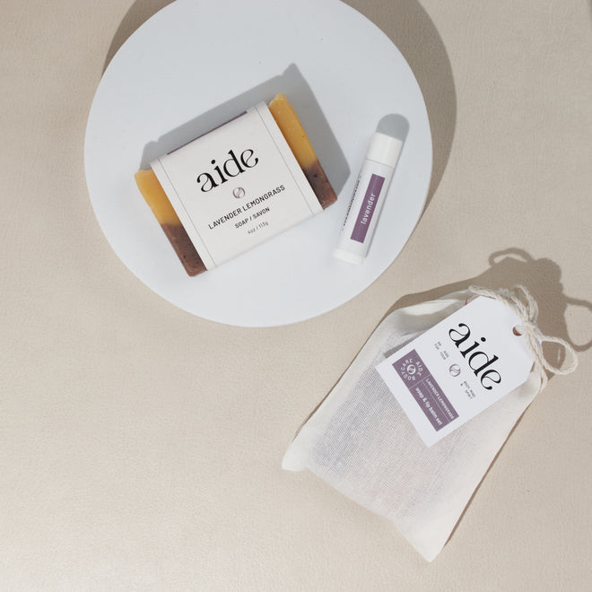 lavender soap and lip balm gift set