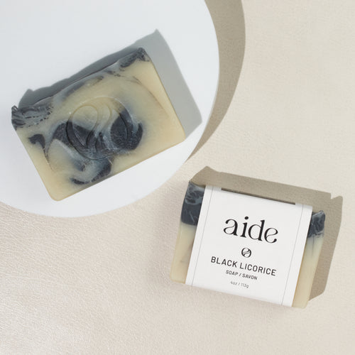 All natural black licorice soap by Aide Bodycare