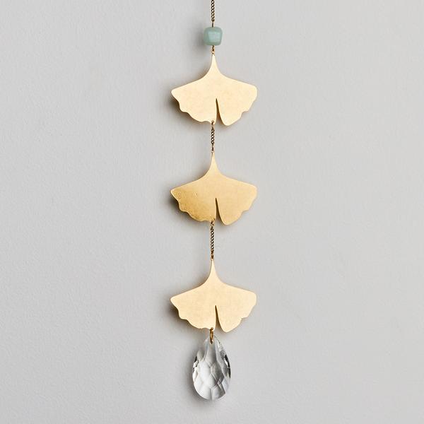semi precious gemstone botanical sun catcher 