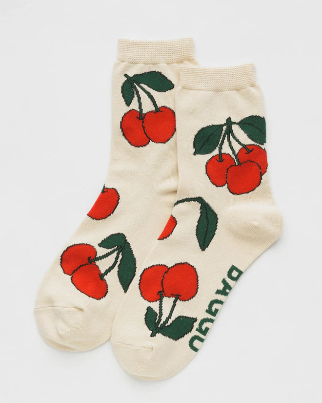 cherry crew socks