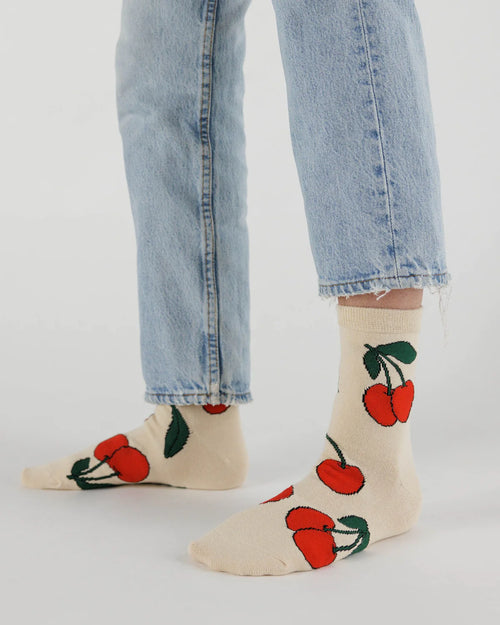 cherry socks by baggu