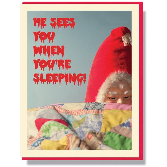 funny xmas card, creepy santa