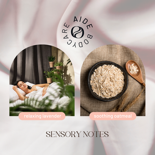 restful lavender and soothing oatmeal sensory notes