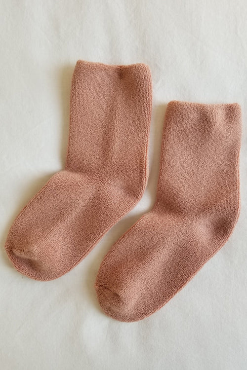 pink cosy socks by le bon shoppe