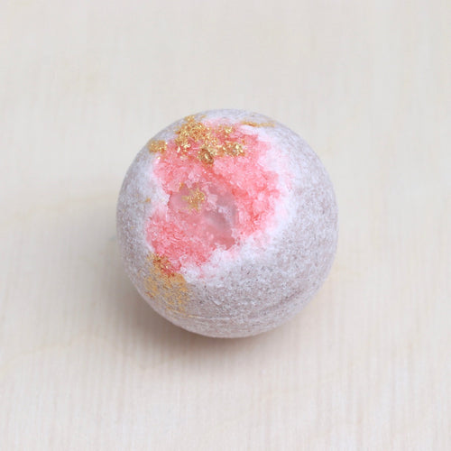 pink crystal bath bomb grapefruit and marshmellow scent
