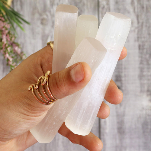 selenite wands for charging crystals 